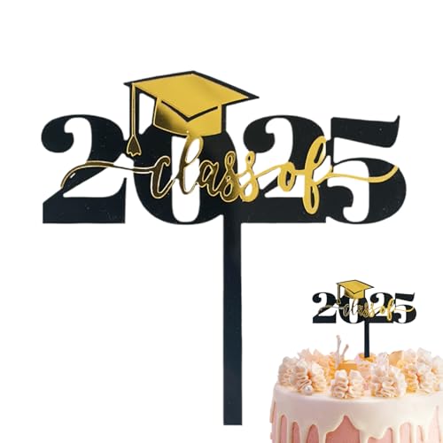 Patifirst 2025 Abschluss Cupcake Toppers | Akryl Abschluss Cupcake Toppers - Schwarz Und Gold Frohe Feiern Zuhause Klassenzimmer Schule Universität Kindergarten Fotobox Accessoires Patifirst 2025 Abschluss Cupcake Toppers | Akryl Abschluss Cupcake Toppers - Schwarz Und Gold Frohe Feiern Zuhause Klassenzimmer Schule Universität Kindergarten Fotobox Accessoires von Patifirst