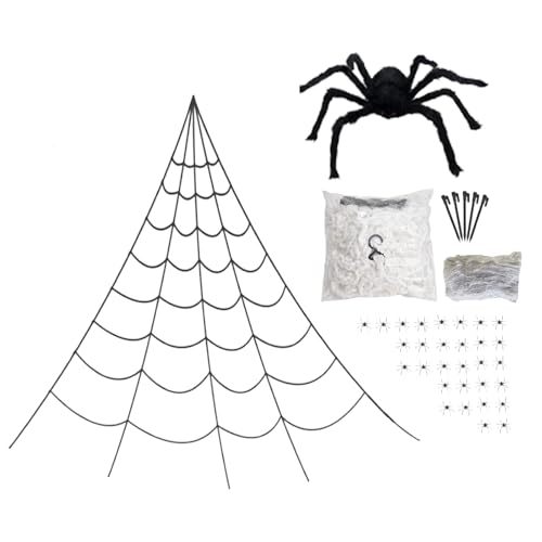 Patifirst Spinnennetz-Dekoration - Behaarte Spinnen Elastische Spinnweben | Groß Für Haus Garten Party Deko Terrasse Vorgarten Halloween Dekoration Patifirst Spinnennetz-Dekoration - Behaarte Spinnen Elastische Spinnweben | Groß Für Haus Garten Party Deko Terrasse Vorgarten Halloween Dekoration von Patifirst