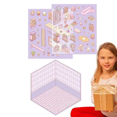 Patifirst Szenenaufkleber, Hausaufkleber für Kinder - Miniatur-Szenenaufkleber,Modische Miniatur-Szenenaufkleber mit 3D-visuellen Effekten, niedliche Cartoon-Landschaftsaufkleber zum Stressabbau Patifirst Szenenaufkleber, Hausaufkleber für Kinder - Miniatur-Szenenaufkleber,Modische Miniatur-Szenenaufkleber mit 3D-visuellen Effekten, niedliche Cartoon-Landschaftsaufkleber zum Stressabbau von Patifirst