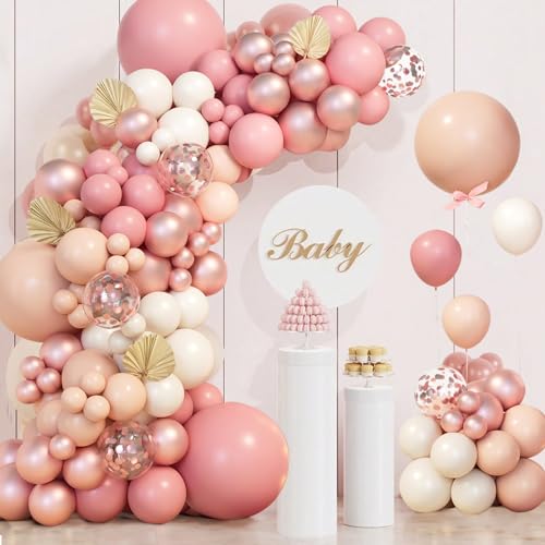 Ballon Garland Set 111 Stück Rosegold Weiß - Rosa Luftballon Girlande für Geburtstag, Hochzeit, Babyparty Dekoration mit Altrosa & Pink Ballons für Mädchenfeiern Baby Shower Party Dekoration Ballon Garland Set 111 Stück Rosegold Weiß - Rosa Luftballon Girlande für Geburtstag, Hochzeit, Babyparty Dekoration mit Altrosa & Pink Ballons für Mädchenfeiern Baby Shower Party Dekoration von Patimate