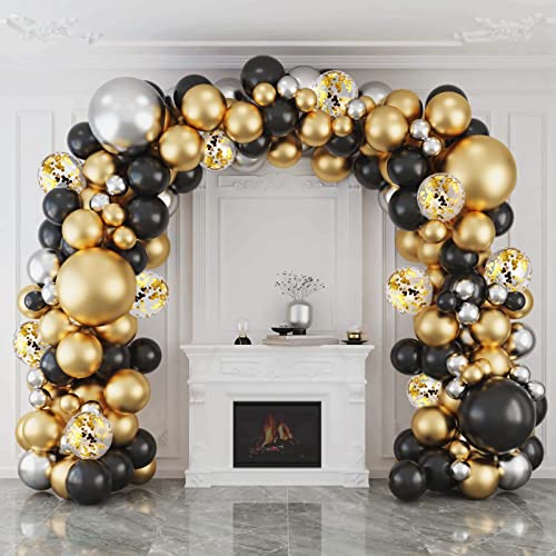 Ballon Girlande Schwarz Gold, Luftballons Girlande mit 127 Schwarz Gold Silber Ballons Set Hintergrund für Männer Geburtstag Party, Abschlussfeier, Jubiläum,Ruhestand,Baby Shower,Hochzeit,Party Deko Ballon Girlande Schwarz Gold, Luftballons Girlande mit 127 Schwarz Gold Silber Ballons Set Hintergrund für Männer Geburtstag Party, Abschlussfeier, Jubiläum,Ruhestand,Baby Shower,Hochzeit,Party Deko von Patimate
