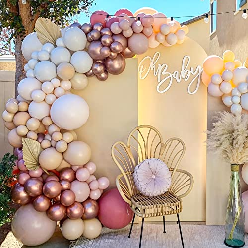 121 Luftballon Girlande Rosa Beige, Rosen Ballon Girlanden Set mit Roségold Luftballons, Weiß Nackte Rosa Luftballons für Mädchen Frauen Geburtstagsparty Dekoration, Babyparty, Brautparty, Hochzeit 121 Luftballon Girlande Rosa Beige, Rosen Ballon Girlanden Set mit Roségold Luftballons, Weiß Nackte Rosa Luftballons für Mädchen Frauen Geburtstagsparty Dekoration, Babyparty, Brautparty, Hochzeit von Patimate