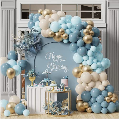Blau Luftballons Girlande, 122 Stück Blau Gold Ballon Girlande mit Beige Weißer Sand Luftballons, Blau Luftballons Deko für Geburtstags, Baby Shower, Birthday Party Dekor, Geschlecht Offenbaren Blau Luftballons Girlande, 122 Stück Blau Gold Ballon Girlande mit Beige Weißer Sand Luftballons, Blau Luftballons Deko für Geburtstags, Baby Shower, Birthday Party Dekor, Geschlecht Offenbaren von Patimate
