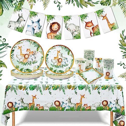 Dschungel Safari Pappteller Becher Servietten mit Banner und Tischdecke Wildlife Muster Party Geschirr Set für Geburtstag Baby Shower Dschungel Wild Geburtstag Party Dschungel Safari Party Dschungel Safari Pappteller Becher Servietten mit Banner und Tischdecke Wildlife Muster Party Geschirr Set für Geburtstag Baby Shower Dschungel Wild Geburtstag Party Dschungel Safari Party von Patimate