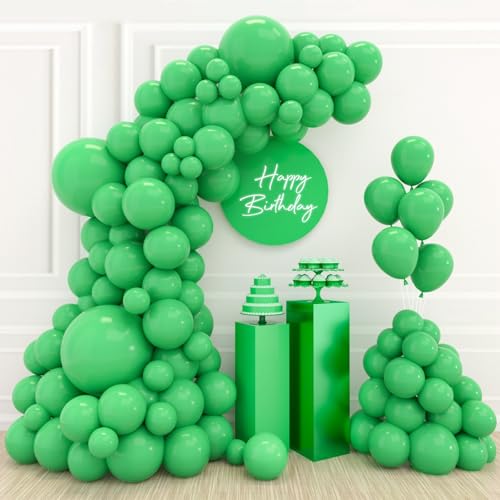 Luftballons Grün, 110 Stück Grüne Ballon Girlande, Latex Grün Partyballons für Grüne Themen Dschungel Themen Geburtstagsfeier, Babyparty, Hochzeit Party Dekoration(Grün Ballons 18/12/10/5 Zoll) von Patimate