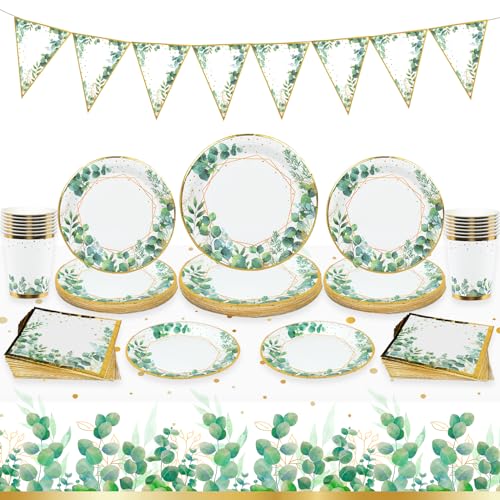 Partygeschirr Plate, Salbeigrüne Pappteller und Serviettenbecher mit Tischdecke und Banner, Babyparty Partyteller, Einwegteller für Geburtstag dekorationen, Babyparty, Hochzeit, Picknick, Partyzubehör Partygeschirr Plate, Salbeigrüne Pappteller und Serviettenbecher mit Tischdecke und Banner, Babyparty Partyteller, Einwegteller für Geburtstag dekorationen, Babyparty, Hochzeit, Picknick, Partyzubehör von Patimate