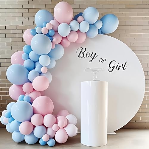 Rosa und Blau Luftballons Girlande, 176 Stück Gender Reveal Party Deko, Macaron Rosa Blaue Ballon Girlande für Jungen Mädchen Geschlecht Enthüllen, Geburtstag Party, Baby Shower, Babyparty Dekoration von Patimate