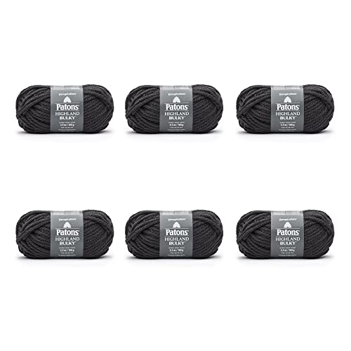 Patons Highland Bulky Garn, 6 Stück, Anthrazit, 6 Stück von Patons