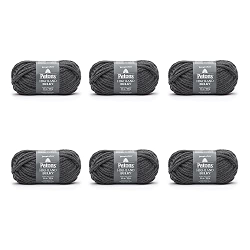 Patons Highland Bulky Garn, 6er-Pack, Oxford-Grau, 6 Stück von Patons