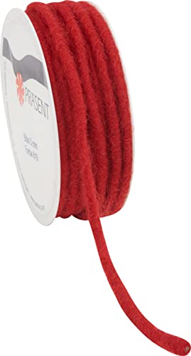 Wollkordel"Elbe", B 5mm, Rolle à 3 m Rot von Pattberg