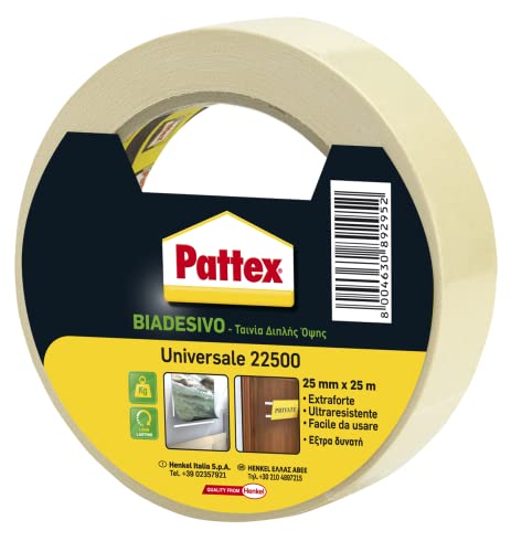 Pattex 22500 Doppelseitiges Klebeband, stark, universell, für viele Anwendungen im Haushalt und Heimwerker, 25 mm x 25 m Pattex 22500 Doppelseitiges Klebeband, stark, universell, für viele Anwendungen im Haushalt und Heimwerker, 25 mm x 25 m von Pattex