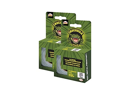 Pattex Crocodile Power Klebeband, starkes Gewebeband mit doppelter Dicke, extreme Widerstandsfähigkeit für schwierigste Reparaturen, Duct Tape für verschiedene Materialien, silber, 2 x 10m Pattex Crocodile Power Klebeband, starkes Gewebeband mit doppelter Dicke, extreme Widerstandsfähigkeit für schwierigste Reparaturen, Duct Tape für verschiedene Materialien, silber, 2 x 10m von Pattex