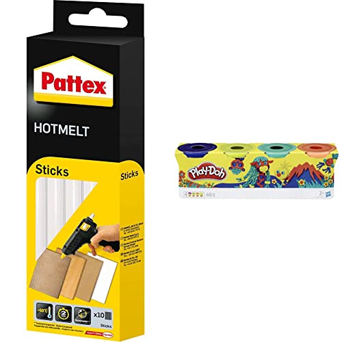 Pattex Hotmelt 827353 Sticks, Klebesticks für die Heißklebepistole mit extrem hoher Transparenz, 1x10 Sticks, Transparent, 200 g & Play-Doh E4867ES0 4er Pack WILD, Knete für fantasievolles Spielen Pattex Hotmelt 827353 Sticks, Klebesticks für die Heißklebepistole mit extrem hoher Transparenz, 1x10 Sticks, Transparent, 200 g & Play-Doh E4867ES0 4er Pack WILD, Knete für fantasievolles Spielen von Pattex
