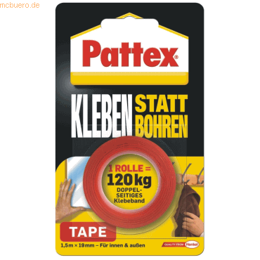 10 x Pattex Klebeband Kleben statt Bohren 19mm x 1,5m 10 x Pattex Klebeband Kleben statt Bohren 19mm x 1,5m von Pattex