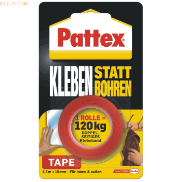 Pattex Klebeband Kleben statt Bohren 19mm x 1,5m von Pattex