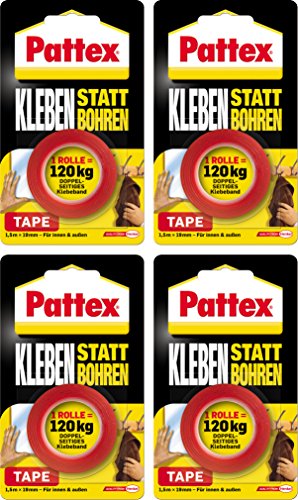 Pattex Kleben statt Bohren/Kombi-Spar-Set (4 x Klebeband) von Pattex