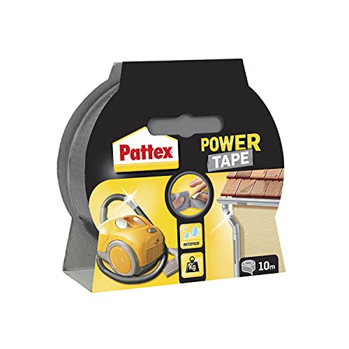 Pattex Power Tape, Reparaturband mit ausgezeichneter Haftkraft, kräftiges Klebeband in Silber, dreischichtiges Wasserband, Rolle 48mmx10m von Pattex