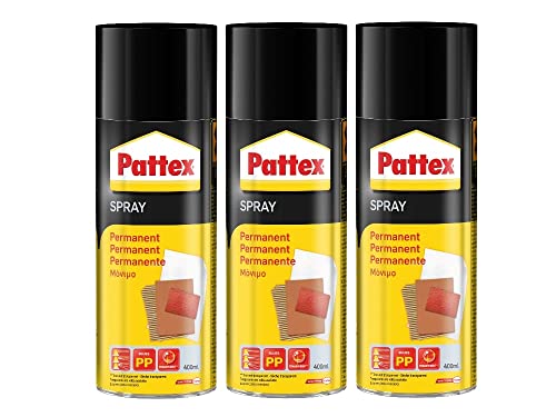Pattex Sprühkleber Power Spray Permanent, lösemittelhaltiger Sprühklebstoff für schnelle und dauerhafte Verklebungen, farblos, 3x 400ml Dose Pattex Sprühkleber Power Spray Permanent, lösemittelhaltiger Sprühklebstoff für schnelle und dauerhafte Verklebungen, farblos, 3x 400ml Dose von Pattex