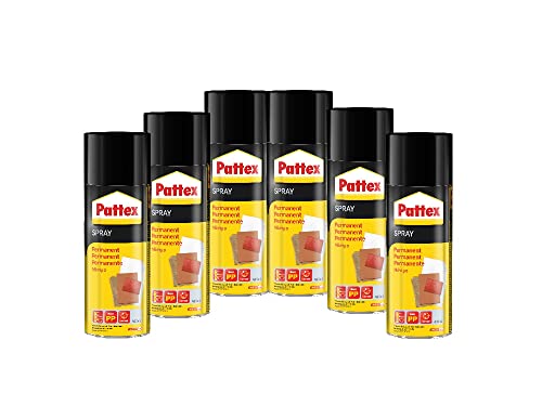 Pattex Sprühkleber Power Spray Permanent, lösemittelhaltiger Sprühklebstoff für schnelle und dauerhafte Verklebungen, farblos, 6x 400ml Dose Pattex Sprühkleber Power Spray Permanent, lösemittelhaltiger Sprühklebstoff für schnelle und dauerhafte Verklebungen, farblos, 6x 400ml Dose von Pattex