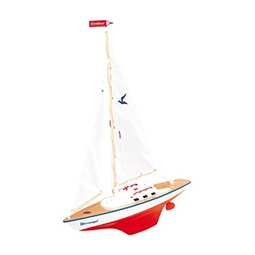 Paul Günther 1810 - Segelboot Sturmvogel, kleine Segeljacht zum Spielen, ca. 55 x 67 cm groß, hochwertig gefertigt und segelfertig montiert, für Badesee, Strand und Badewanne von GÜNTHER FLUGSPIELE