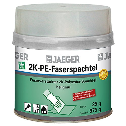 Jaeger Faserspachtel, 2-Komponenten Polyesterspachtel, hellgrau 1000g von Jaeger