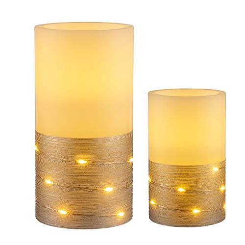 Pauleen 48120 Fairy Lights Candle Wachskerze mit Batterie mit Timerfunktion 6H Timer LED Kerze 2er Set von Pauleen