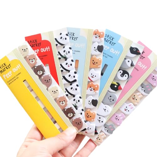 Haftnotizen, niedliche Cartoon Tiere Lesezeichen, Hund Katze Panda Karteikarten, selbstklebendes Papier Set für Büroarbeit, Schule, Studenten, Geschenkidee, 8 Stück Haftnotizen, niedliche Cartoon Tiere Lesezeichen, Hund Katze Panda Karteikarten, selbstklebendes Papier Set für Büroarbeit, Schule, Studenten, Geschenkidee, 8 Stück von Paulilia