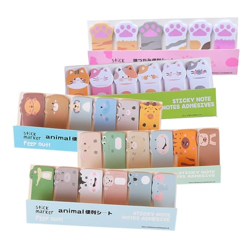 Süße Tiere Haftnotizen, Cartoon Lesezeichen, Registerkarten, selbstklebendes Papierset für Büroarbeit, Schule, Studenten, Geschenkidee，5 stück von Paulilia