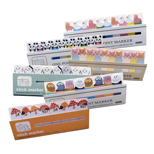 Süße Tiere Haftnotizen, Cartoon Lesezeichen, Registerkarten, selbstklebendes Papierset für Büroarbeit, Schule, Studenten, Geschenkidee，6 stück (B) von Paulilia