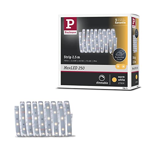 Paulmann 79871 LED Stripe MaxLED 250 Warmweiß 2700K 2,5m IP44 Protect Cover incl. 1x10 Watt Stripe Strip Lichtband von Paulmann