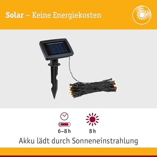Paulmann 94877 Solar Lichterkette Aurinka IP44 3000K 60x3lm Schwarz Paulmann 94877 Solar Lichterkette Aurinka IP44 3000K 60x3lm Schwarz von Paulmann