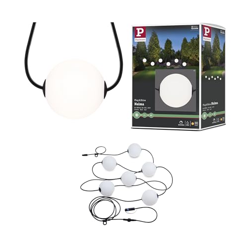 Paulmann 94910 Plug & Shine LED Lichterkette Naima Basisset IP67 3000K 6x1W 5,88m Schwarz von Paulmann