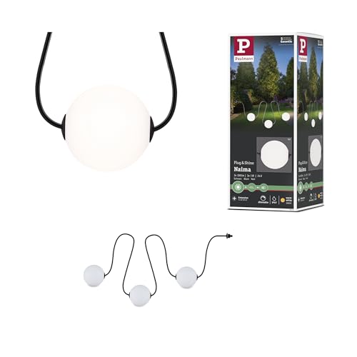 Paulmann 94912 Plug & Shine LED Lichterkette Naima Erweiterungsset IP67 3000K 3x1W 1,71m Schwarz von Paulmann