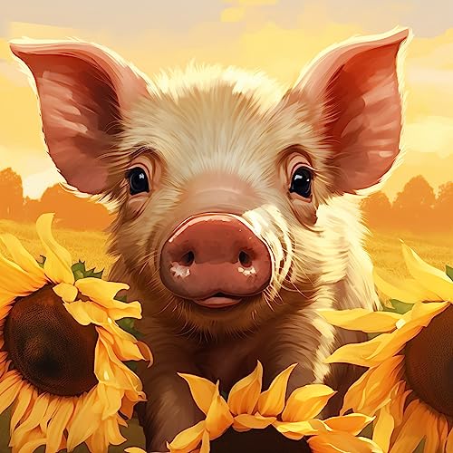 Pavemlo 5D Diamond Painting Kits Sonnenblumenschwein, DIY Diamant Stickerei Malerei Kits Tier, Full Drill Set Strass Stickerei Bilder DIY Diamant Malerei für House Wall Dekoration 30X30cm Pavemlo 5D Diamond Painting Kits Sonnenblumenschwein, DIY Diamant Stickerei Malerei Kits Tier, Full Drill Set Strass Stickerei Bilder DIY Diamant Malerei für House Wall Dekoration 30X30cm von Pavemlo