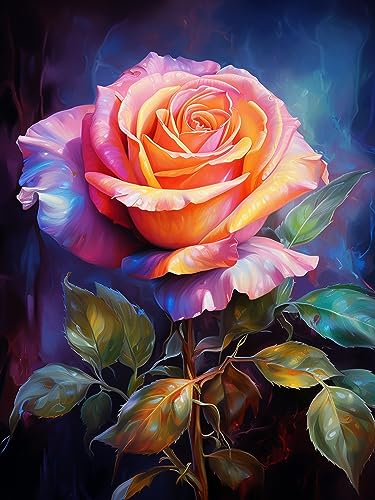 Pavemlo 5D Diamond Painting Kits Zubehör Blume, DIY Diamant Stickerei Malerei Kits Rose, Full Drill Set Strass Stickerei Bilder DIY Diamant Malerei für House Wall Dekoration 30X40cm von Pavemlo