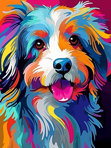 Pavemlo 5D Diamond Painting Kits Zubehör Farbiger Lächelnder Hund, DIY Diamant Stickerei Malerei Kits Tier, Full Drill Set Strass Stickerei Bilder DIY Diamant Malerei für House Wall Dekoration 30X40cm Pavemlo 5D Diamond Painting Kits Zubehör Farbiger Lächelnder Hund, DIY Diamant Stickerei Malerei Kits Tier, Full Drill Set Strass Stickerei Bilder DIY Diamant Malerei für House Wall Dekoration 30X40cm von Pavemlo