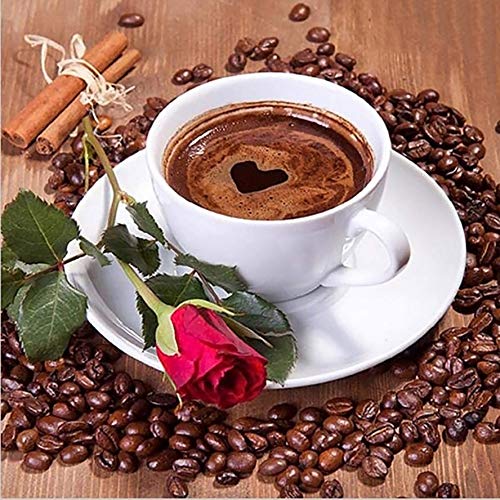 Pavemlo 5D Diamond Painting Komplettes Kaffee-Set, DIY Diamant-Malerei-Kit, Rosen-Kunst, komplette Stickerei, Kreuzstich, Strasssteine, Malerei, Bastelarbeiten, für Dekoration, 30 x 30 cm Pavemlo 5D Diamond Painting Komplettes Kaffee-Set, DIY Diamant-Malerei-Kit, Rosen-Kunst, komplette Stickerei, Kreuzstich, Strasssteine, Malerei, Bastelarbeiten, für Dekoration, 30 x 30 cm von Pavemlo