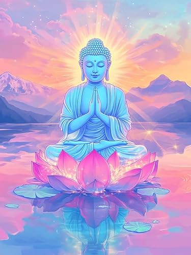 Pavemlo Diamond Painting Kits Buddha, DIY 5D Diamant Stickerei Malerei Kits Lotus, Full Drill Kristall Set Strass Stickerei Bilder DIY Diamant Malerei für House Wall Dekoration 30x40 cm Pavemlo Diamond Painting Kits Buddha, DIY 5D Diamant Stickerei Malerei Kits Lotus, Full Drill Kristall Set Strass Stickerei Bilder DIY Diamant Malerei für House Wall Dekoration 30x40 cm von Pavemlo