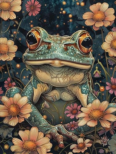 Pavemlo Diamond Painting Kits Froschblume, DIY 5D Diamant Stickerei Malerei Kits Tier, Full Drill Kristall Set Strass Stickerei Bilder DIY Diamant Malerei für House Wall Dekoration 30x40cm Pavemlo Diamond Painting Kits Froschblume, DIY 5D Diamant Stickerei Malerei Kits Tier, Full Drill Kristall Set Strass Stickerei Bilder DIY Diamant Malerei für House Wall Dekoration 30x40cm von Pavemlo