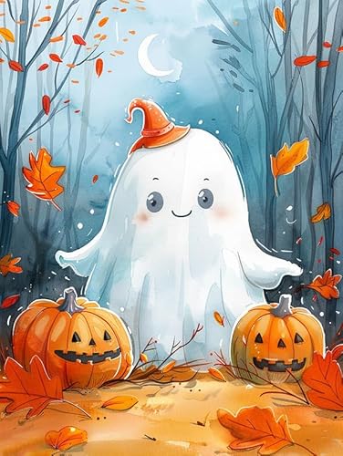 Pavemlo Diamond Painting Kits Halloween-Geist, DIY 5D Diamant Stickerei Malerei Kits Kürbis, Full Drill Kristall Set Strass Stickerei Bilder DIY Diamant Malerei für House Wall Dekoration 30x40cm Pavemlo Diamond Painting Kits Halloween-Geist, DIY 5D Diamant Stickerei Malerei Kits Kürbis, Full Drill Kristall Set Strass Stickerei Bilder DIY Diamant Malerei für House Wall Dekoration 30x40cm von Pavemlo