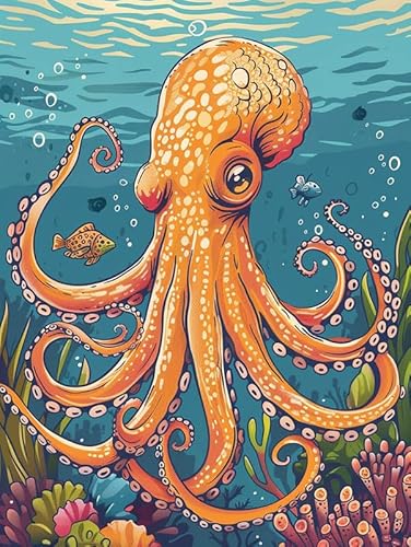 Pavemlo Diamond Painting Kits Oktopus, DIY 5D Diamant Stickerei Malerei Kits Tier, Full Drill Kristall Set Strass Stickerei Bilder DIY Diamant Malerei für House Wall Dekoration 30x40cm Pavemlo Diamond Painting Kits Oktopus, DIY 5D Diamant Stickerei Malerei Kits Tier, Full Drill Kristall Set Strass Stickerei Bilder DIY Diamant Malerei für House Wall Dekoration 30x40cm von Pavemlo