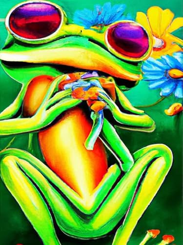 Pavemlo Diamond Painting Set Zubehör Frosch-Tier, DIY 5D Diamant Stickerei Malerei Kits Blume, Full Drill Kristall Set Strass Stickerei Bilder DIY Diamant Malerei für House Wall Dekoration 30x40cm Pavemlo Diamond Painting Set Zubehör Frosch-Tier, DIY 5D Diamant Stickerei Malerei Kits Blume, Full Drill Kristall Set Strass Stickerei Bilder DIY Diamant Malerei für House Wall Dekoration 30x40cm von Pavemlo