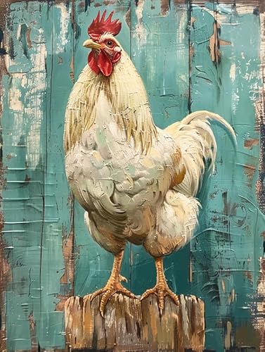 Pavemlo Diamond Painting Set Zubehör Huhn, 5D Diamant Stickerei Malerei Kits, Full Drill Kristall Set Strass Stickerei Bilder DIY Diamant Malerei für House Wall Dekoration (30x40cm) z121 von Pavemlo