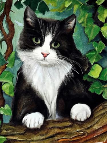 Pavemlo Diamond Painting Set Zubehör Katze Tiere, DIY 5D Diamant Stickerei Malerei Kits grüne Blätter, Full Drill Kristall Set Strass Stickerei Bilder Diamant Malerei für House Wall Dekoration 30x40cm Pavemlo Diamond Painting Set Zubehör Katze Tiere, DIY 5D Diamant Stickerei Malerei Kits grüne Blätter, Full Drill Kristall Set Strass Stickerei Bilder Diamant Malerei für House Wall Dekoration 30x40cm von Pavemlo