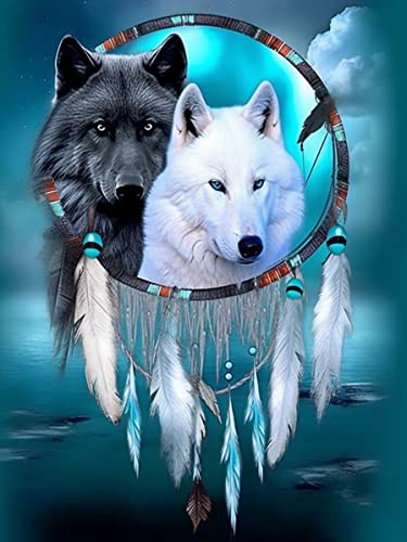 Pavemlo Diamond Painting Set Zubehör Wolf Traumfänger, DIY 5D Diamant Stickerei Malerei Kits Tier, Full Drill Kristall Set Strass Stickerei Bilder DIY Diamant Malerei für House Wall Dekoration 30x40cm Pavemlo Diamond Painting Set Zubehör Wolf Traumfänger, DIY 5D Diamant Stickerei Malerei Kits Tier, Full Drill Kristall Set Strass Stickerei Bilder DIY Diamant Malerei für House Wall Dekoration 30x40cm von Pavemlo