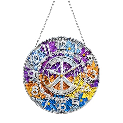 Pavemlo Doppelseitig Acrylbrett Diamond Painting Anhänger & Fensterbilder Set mit Kette - DIY Kristall Malerei Anhänger Diamant Painting Wandbehang Kits 20x20 cm - für Wand Und Eingang Dekoration von Pavemlo