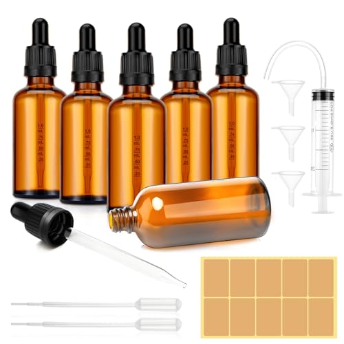 Pavlleen 6 Stk 100ml Pipettenflasche,Braunglasflasche, Inklusive 6 Stk Hilfszubehör,Apothekerflaschen mit Tropfenpipette,für ätherische Öle, Parfümöle, Flüssigfarbstoffen Aromatherapie -Mischungen Pavlleen 6 Stk 100ml Pipettenflasche,Braunglasflasche, Inklusive 6 Stk Hilfszubehör,Apothekerflaschen mit Tropfenpipette,für ätherische Öle, Parfümöle, Flüssigfarbstoffen Aromatherapie -Mischungen von Pavlleen
