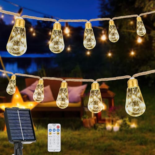 Pavlleen Solar Lichterkette Aussen,mit 16 S17 Glühbirnen,Warmweiß,8 Modi Vintage Lichterkette Außen Solar,mit Fernbedienung,Wetterfest Gartenleuchte für Garten,Pavilion,Baum,Party,Hof,Balkon,Hochzeit Pavlleen Solar Lichterkette Aussen,mit 16 S17 Glühbirnen,Warmweiß,8 Modi Vintage Lichterkette Außen Solar,mit Fernbedienung,Wetterfest Gartenleuchte für Garten,Pavilion,Baum,Party,Hof,Balkon,Hochzeit von Pavlleen