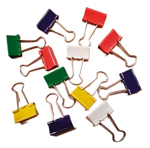 36 Stück Foldback-Klammern bunt 19 mm Akteklammer Papierklammer Clip Büro binder Clips Fotoklammern von Pavo