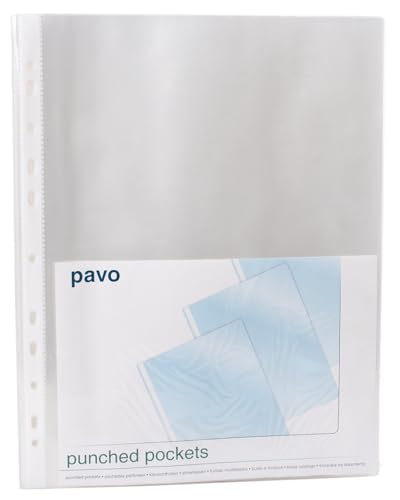 Pavo - Premium Prospekthüllen/Klarsichthüllen DIN A4 60mic PP glasklar x 100 Stück, 8020607 von Pavo